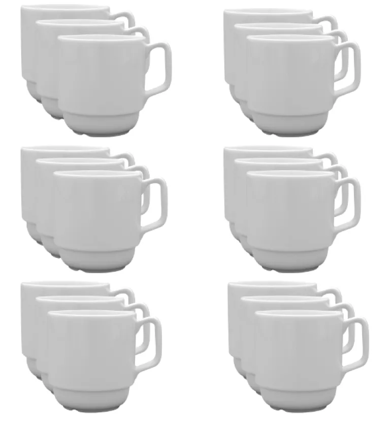 LUBIANA CORONA 0213 Kubek 280 ml | biała porcelana x 18 sztuk