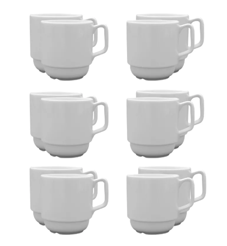 LUBIANA CORONA 0213 Kubek 280 ml | biała porcelana x 12 sztuk