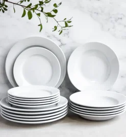 LUBIANA CORONA Serwis obiadowy 72 el dla 24 osób | biała porcelana