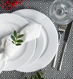LUBIANA CORONA Serwis obiadowy 18 el dla 6 osób | biała porcelana