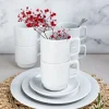 LUBIANA CORONA Serwis obiadowo - kawowy 98 el dla 12 osób | biała porcelana