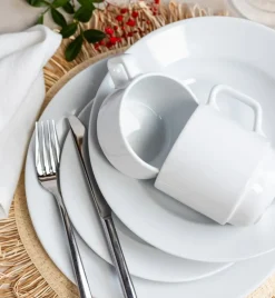 LUBIANA CORONA Serwis obiadowo - kawowy 168 el dla 24 osób | biała porcelana