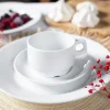 LUBIANA CORONA Serwis obiadowo - kawowy 144 el dla 24 osób | biała porcelana