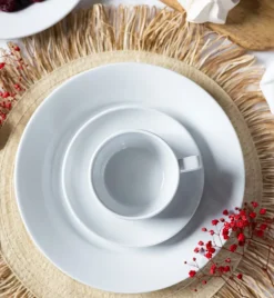 LUBIANA CORONA Serwis obiadowo - kawowy 60 el dla 12 osób | biała porcelana