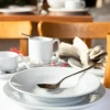 LUBIANA CORONA Serwis obiadowy 36 el dla 12 osób | biała porcelana