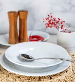 LUBIANA CORONA Serwis obiadowo - kawowy 51 el dla 6 osób | biała porcelana