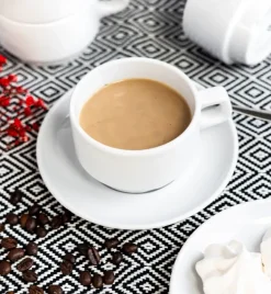 LUBIANA CORONA Serwis obiadowo - kawowy 51 el dla 6 osób | biała porcelana