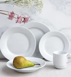 LUBIANA CORONA Serwis obiadowy 48 el dla 12 osób | biała porcelana