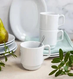 LUBIANA CORONA Serwis obiadowy 48 el dla 12 osób | biała porcelana
