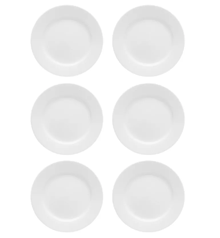 LUBIANA CORONA 0611 Talerz deserowy 20 cm x 6 sztuk | biała porcelana