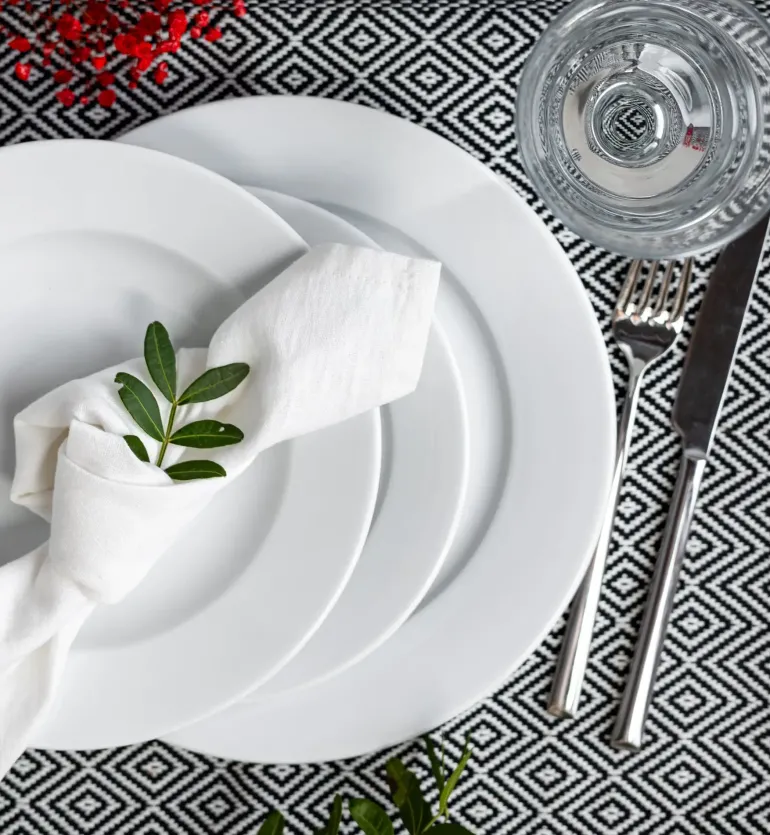 LUBIANA CORONA 0613 Talerz płytki 23,5 cm x 18 sztuk | biała porcelana