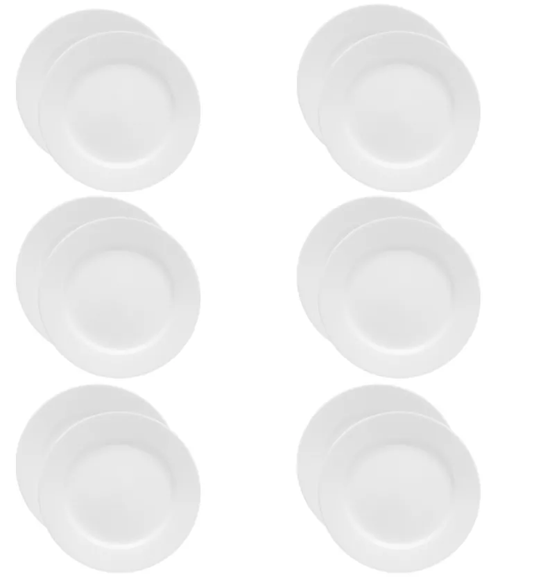 LUBIANA CORONA 0613 Talerz płytki 23,5 cm x 12 sztuk | biała porcelana