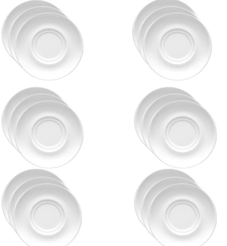 LUBIANA CORONA 0671 18x Spodek 14,5 cm pod filiżankę/bulionówkę | biała porcelana