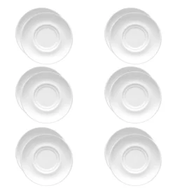 LUBIANA CORONA 0671 6x Spodek 14,5 cm pod filiżankę/bulionówkę | biała porcelana