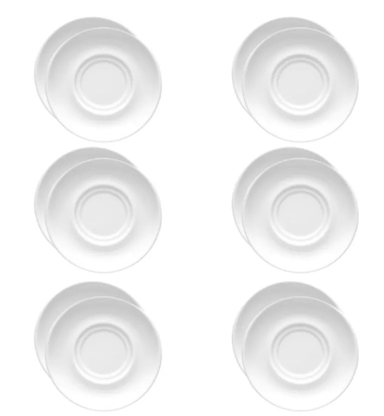 LUBIANA CORONA 0671 6x Spodek 14,5 cm pod filiżankę/bulionówkę | biała porcelana