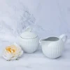 LUBIANA DAISY Cukiernica 250 ml z pokrywką | biała porcelana