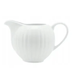 LUBIANA DAISY Komplet cukiernica 250 ml z pokrywką + mlecznik 300 ml | biała porcelana