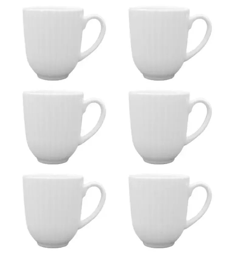 LUBIANA DAISY Komplet 6 kubków 350 ml | biała porcelana