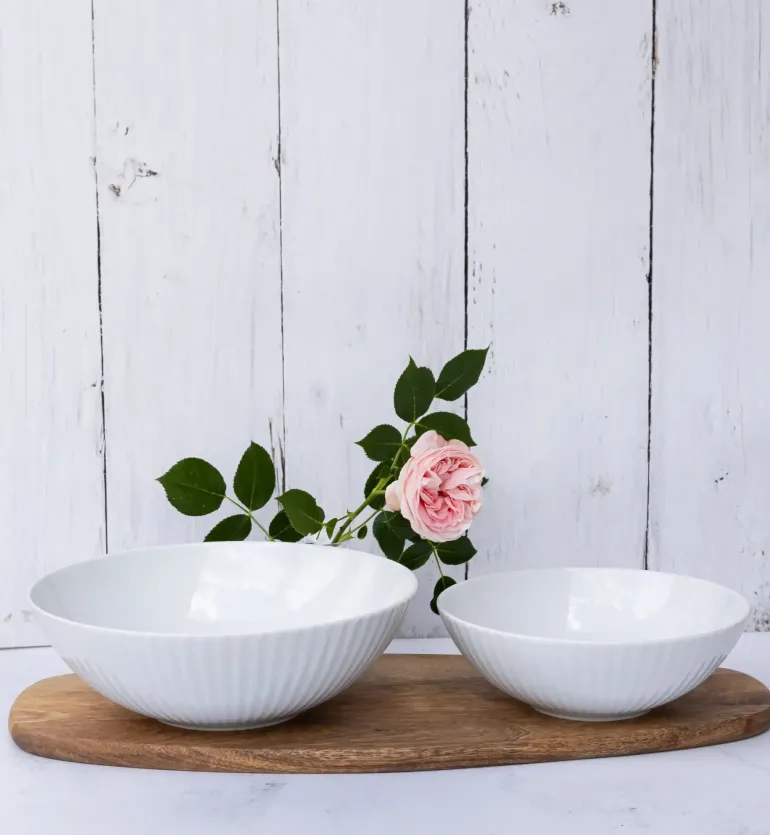 LUBIANA DAISY Salaterka 21 cm | biała porcelana | luz