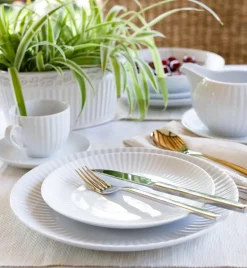 LUBIANA DAISY Serwis obiadowo - kawowy 6 osób / 30 elementów | biała porcelana
