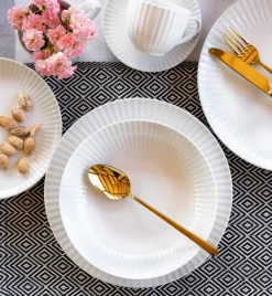 LUBIANA DAISY Serwis obiadowo - kawowy 6 osób / 30 elementów | biała porcelana