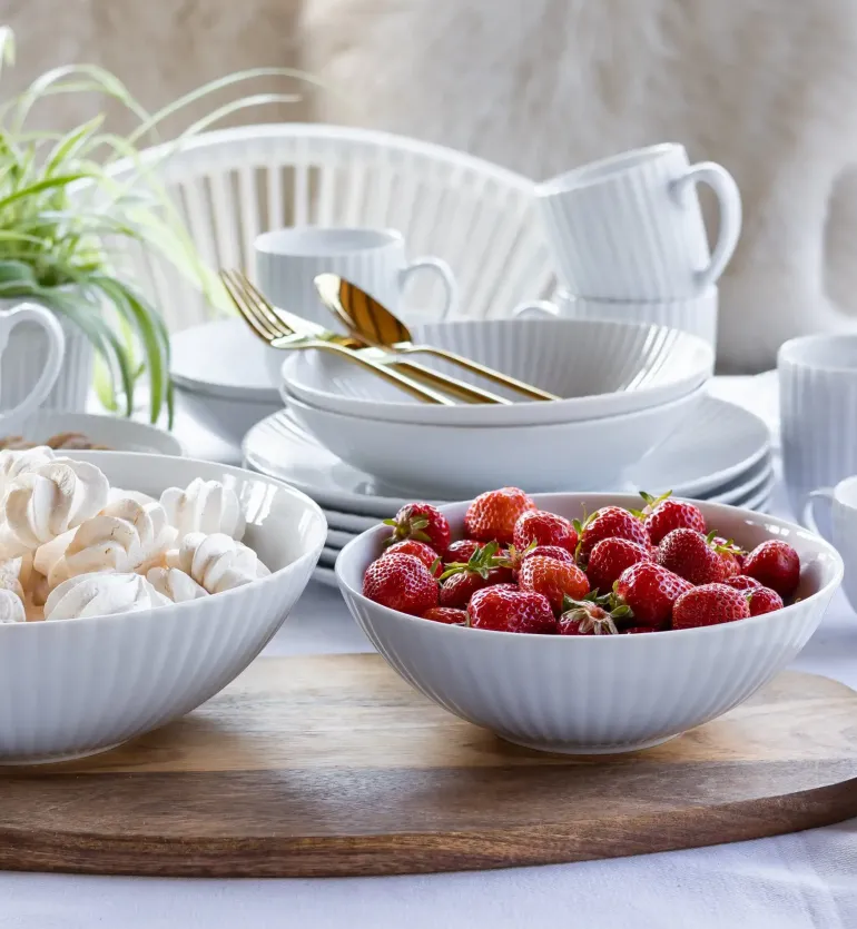 LUBIANA DAISY Serwis obiadowo - kawowy 6 osób / 34 elementy | biała porcelana