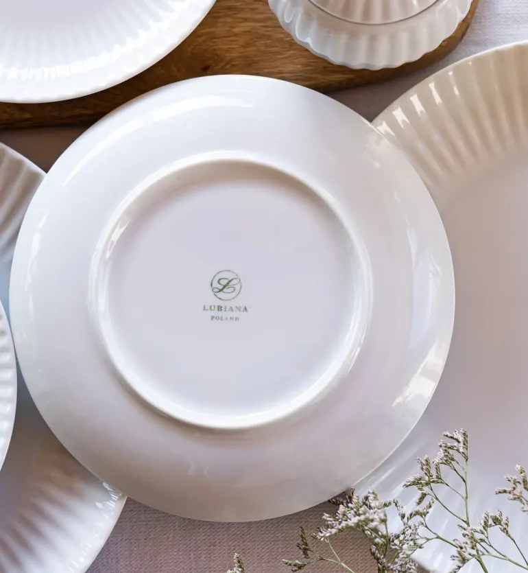 LUBIANA DAISY Serwis obiadowo - kawowy 6 osób / 34 elementy | biała porcelana