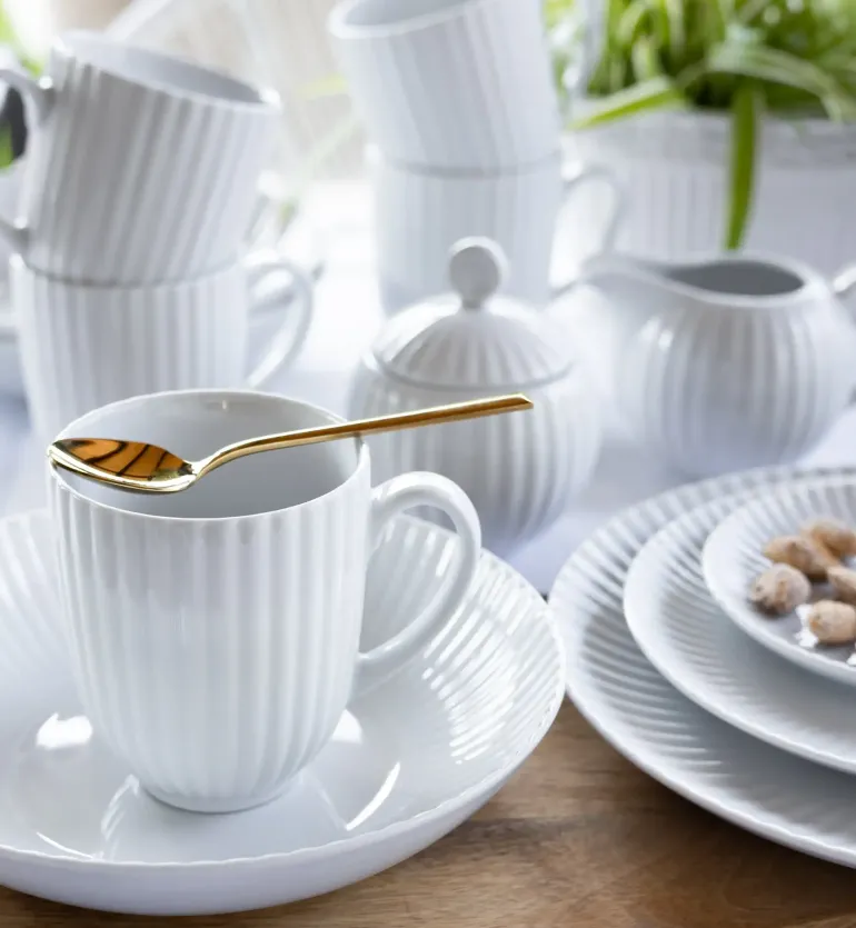 LUBIANA DAISY Serwis obiadowy 12 osób / 48 elementów | biała porcelana