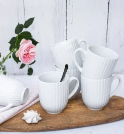LUBIANA DAISY Serwis obiadowo - kawowy 6 osób / 46 elementów | biała porcelana