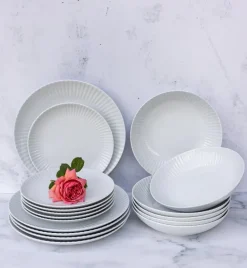 LUBIANA DAISY Serwis obiadowy 18 osób / 54 elementy | biała porcelana