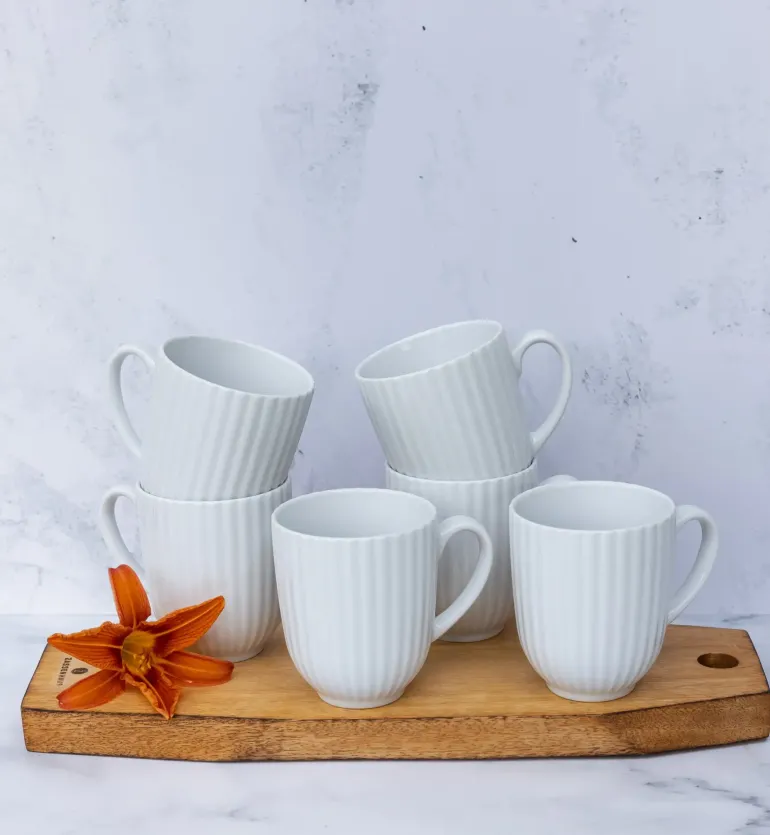 LUBIANA DAISY Serwis obiadowo - kawowy 18 osób / 130 elementów | biała porcelana