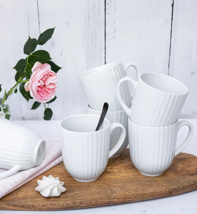 LUBIANA DAISY Serwis obiadowo - kawowy 18 osób / 108 elementów | biała porcelana