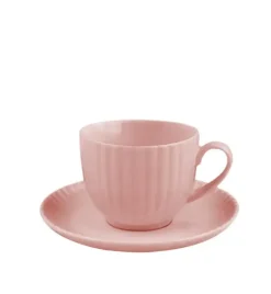 LUBIANA DAISY SUNSET K7 Komplet 12x filiżanka 200 ml + spodek 14,5 cm / różowy