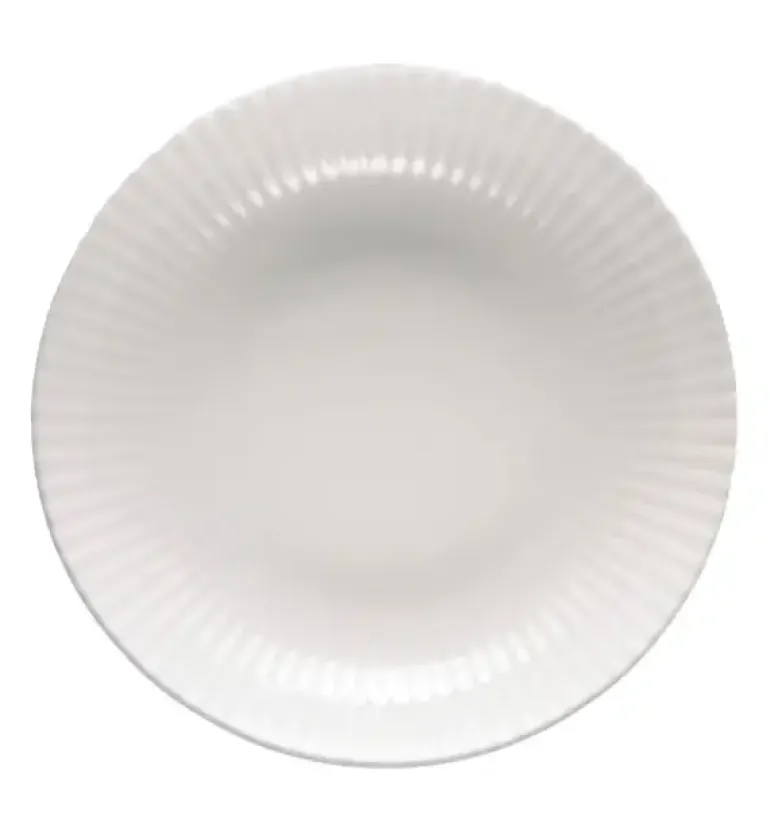 LUBIANA DAISY Talerz obiadowy głęboki 22 cm | biała porcelana | luz