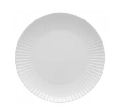 LUBIANA DAISY Talerz obiadowy płytki 24 cm | biała porcelana | luz
