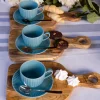 LUBIANA DAISY WATERFALL K6 Komplet 6 x filiżanka 200 ml + spodek 14,5 cm / turkusowy