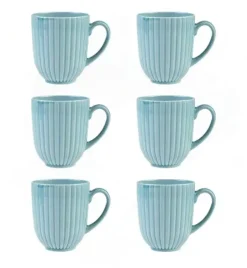 LUBIANA DAISY WATERFALL K6 Komplet 6 kubków 350 ml / turkusowy