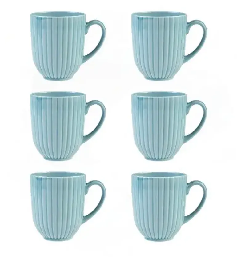 LUBIANA DAISY WATERFALL K6 Komplet 6 kubków 350 ml / turkusowy
