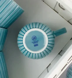 LUBIANA DAISY WATERFALL K6 Komplet 12 kubków 350 ml / turkusowy