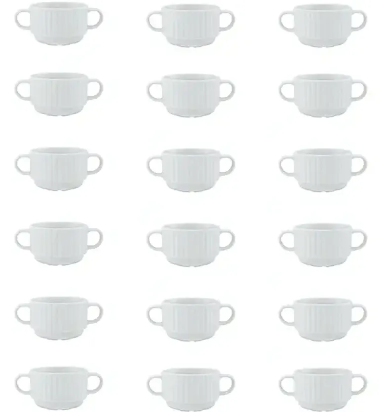LUBIANA DAISY 18x Bulionówka 300 ml | 18 el dla 18 os | biała porcelana