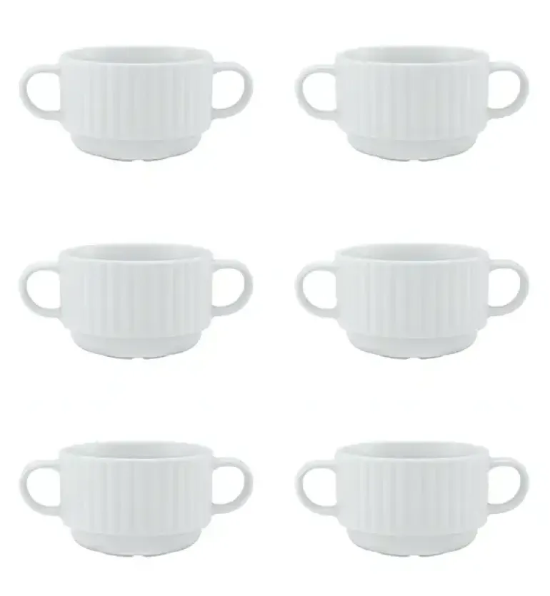 LUBIANA DAISY 6x Bulionówka 300 ml | 6 el dla 6 os | biała porcelana
