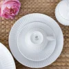 LUBIANA DAISY 6x Filiżanka 200 ml + spodki 14,5 cm | 12 el dla 6 os | biała porcelana