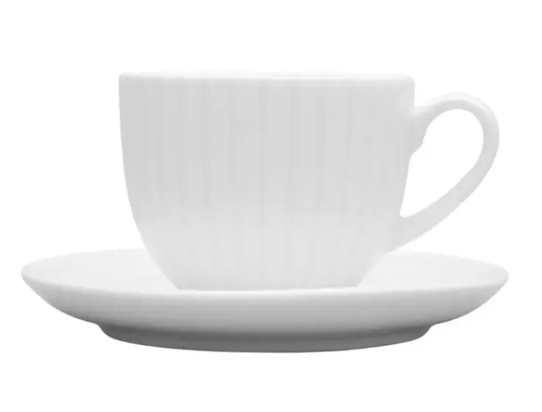 LUBIANA DAISY 6x Filiżanka 200 ml + spodki 14,5 cm | 12 el dla 6 os | biała porcelana