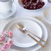 LUBIANA DAISY 12x Talerz deserowy płytki 20,5 cm | 12 el dla 12 os | biała porcelana