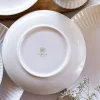 LUBIANA DAISY 12x Talerz obiadowy płytki 24 cm | 12 el dla 12 os | biała porcelana