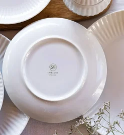 LUBIANA DAISY 6x Talerz obiadowy płytki 27 cm | 6 el dla 6 os | biała porcelana