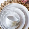 LUBIANA DAISY 12x Talerz obiadowy płytki 27 cm | 12 el dla 12 os | biała porcelana