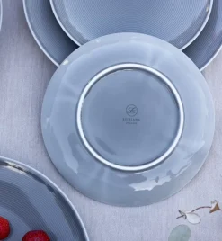 LUBIANA ETO MODERN K1 OPK Serwis obiadowy szary 36 el / 12 osób / porcelana ręcznie malowana