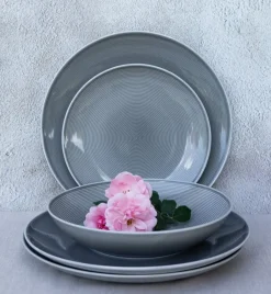 LUBIANA ETO MODERN K1 OPK Serwis obiadowy szary 36 el / 12 osób / porcelana ręcznie malowana