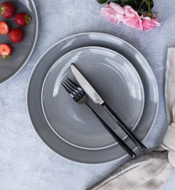 LUBIANA ETO MODERN K1 OPK Serwis obiadowy szary 36 el / 12 osób / porcelana ręcznie malowana